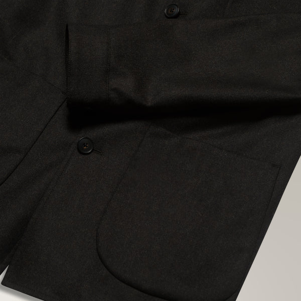 Flannel Chore Jacket in VBC Wool - Chocolate | Andrea Kosta