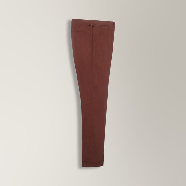 Formal Trousers in 100% Linen - Terracotta  | Andrea Kosta