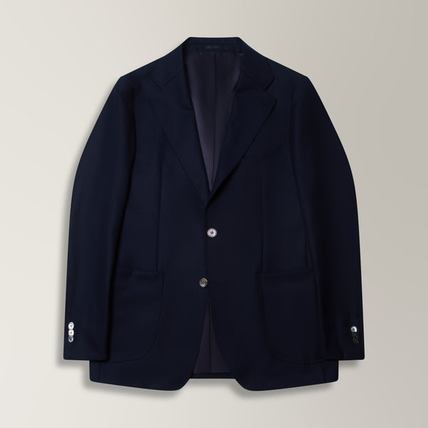 Hopsack Blazer in Vitale Barberis Canonico - Navy | Andrea Kosta
