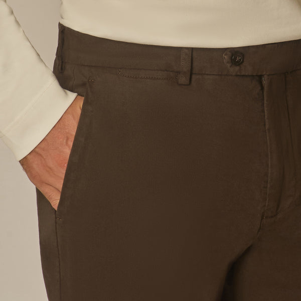 Imera Chinos in Garment-dyed Cotton - Brown | Andrea Kosta