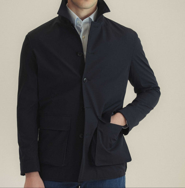 Informal Jacket in Technical Stretch - Navy | Andrea Kosta