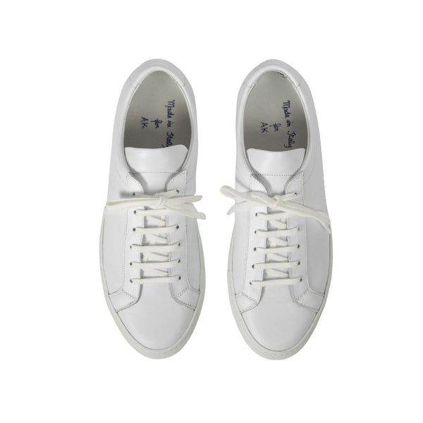 Low Tοp Sneakers - Leather - White | Andrea Kosta