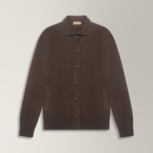 Maro Full Button Jacket in Wool - Chocolate | Andrea Kosta