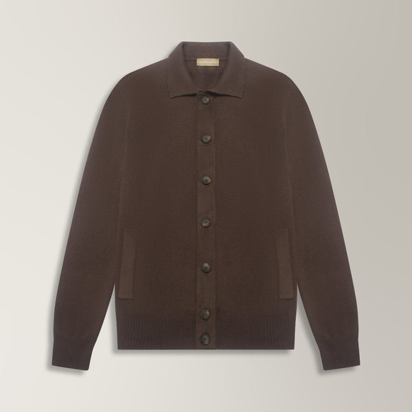 Maro Full Button Jacket in Wool - Chocolate | Andrea Kosta