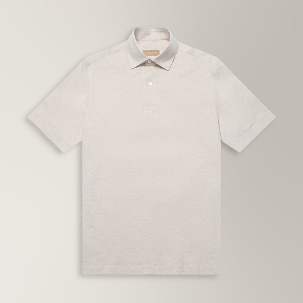 Pique Polo in Cotton - Sand | Andrea Kosta