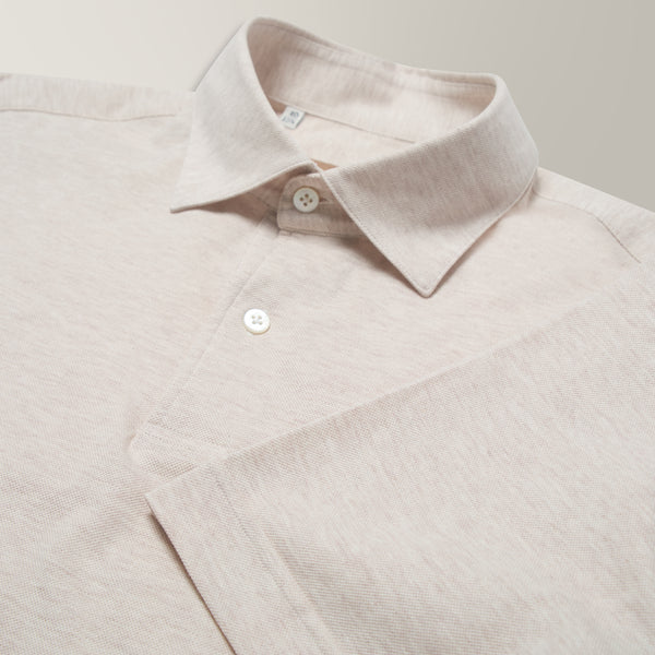 Pique Polo in Cotton - Sand | Andrea Kosta