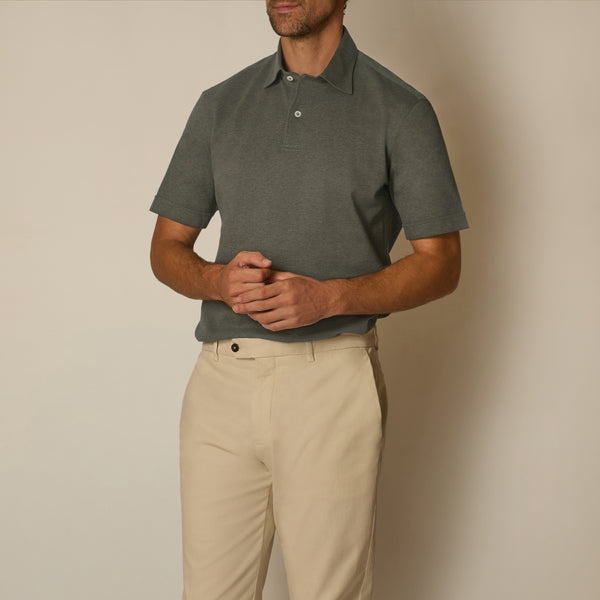 Pique Polo in Cotton - Forest Green | Andrea Kosta