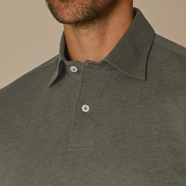 Pique Polo in Cotton - Forest Green | Andrea Kosta