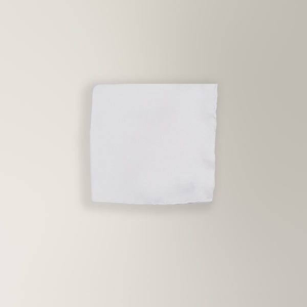 Pocket Square in Silk - White | Andrea Kosta