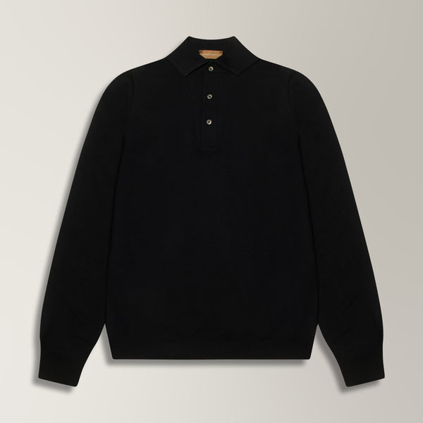 Simo Knit Polo in Merino Wool - Navy | Andrea Kosta