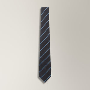Stripe Tie in Silk - Navy & Brown | Andrea Kosta