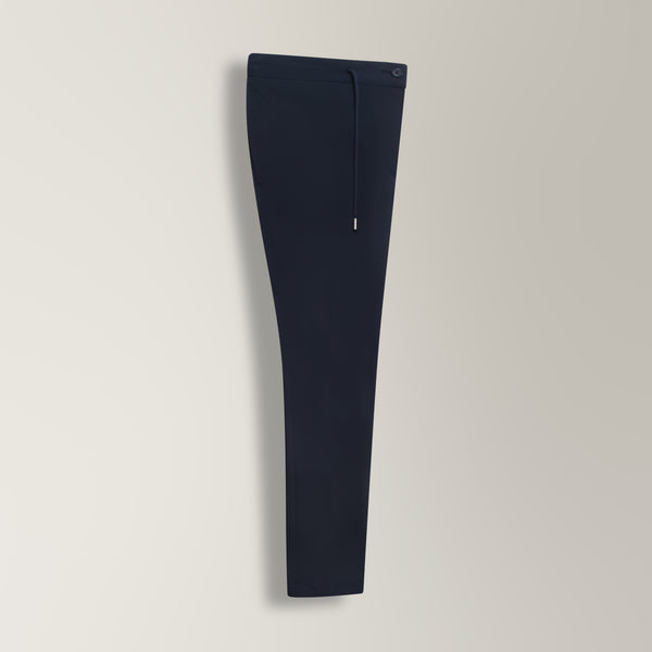 Drawstring Trousers in Technical Stretch - Navy | Andrea Kosta