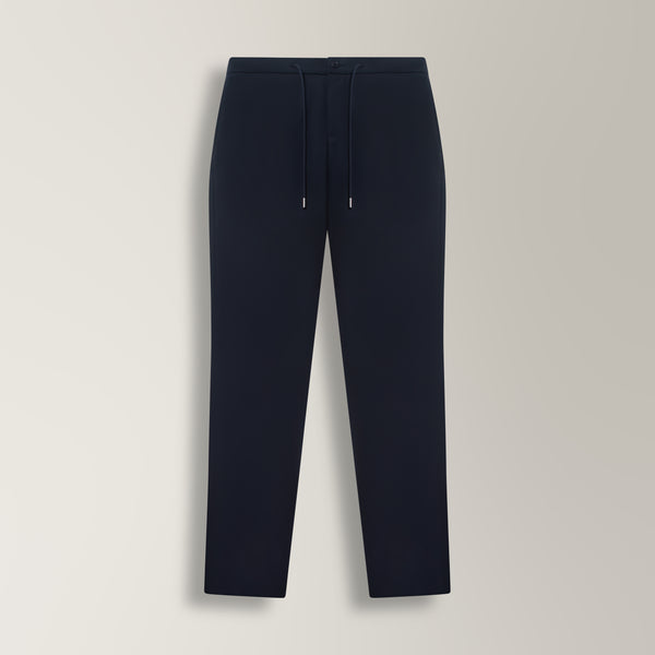 Drawstring Trousers in Technical Stretch - Navy | Andrea Kosta