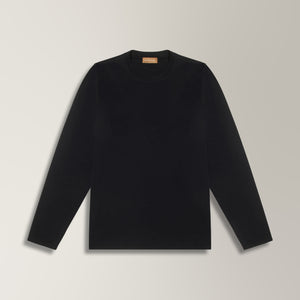 Tino Long Sleeve T-shirt in Cotton - Navy | Andrea Kosta