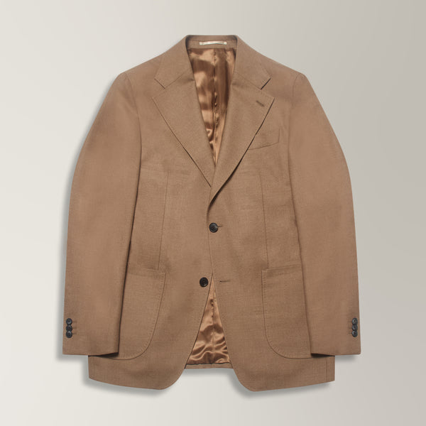 Blazer in Loro Piana Jersley Twill Wool - Camel | Andrea Kosta