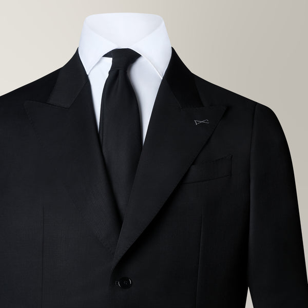 Two-Piece Suit in Twill Wool-Mohair - Black - Andrea Kosta