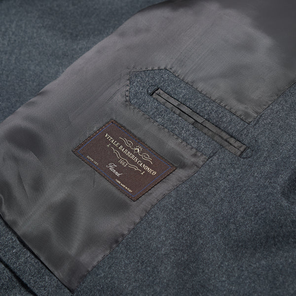 Two-Piece Double Breasted Suit in Vitale Barberis Canonico Wool Flannel - Anthracite | Andrea Kosta