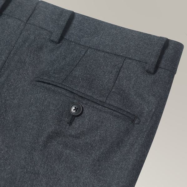 Two-Piece Double Breasted Suit in Vitale Barberis Canonico Wool Flannel - Anthracite | Andrea Kosta