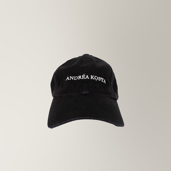 Garment-Dyed AK Branded Cap - Black | Andrea Kosta
