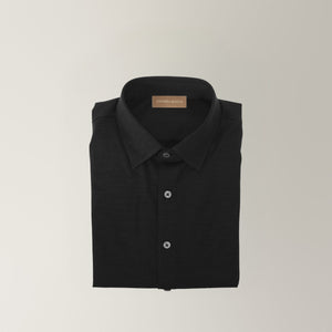Jersey Shirt - Virgin Wool - Black | Andrea Kosta