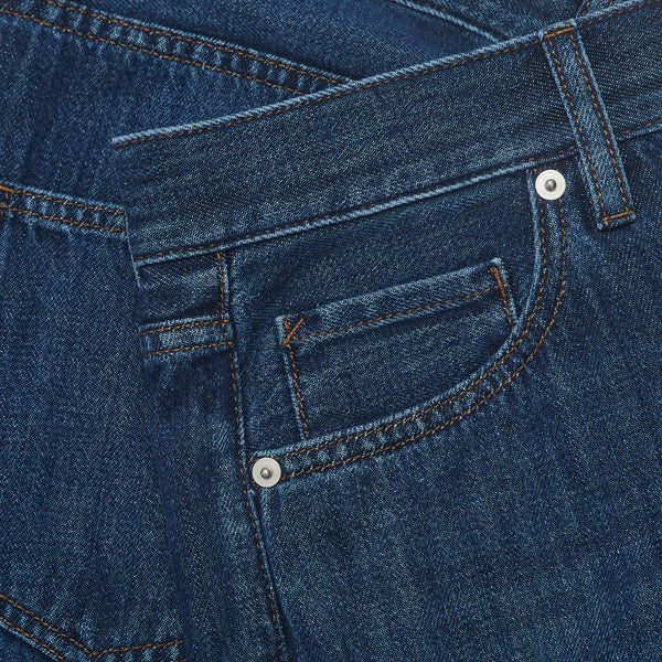 Veneto Tailored Jeans in Cotton - Mid Wash Blue | Andrea Kosta