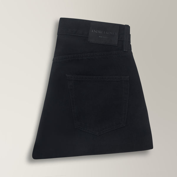 Veneto Tailored Jeans in Cotton - Black | Andrea Kosta