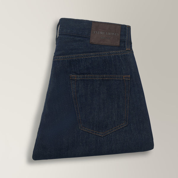 Veneto Tailored Jeans in Cotton - Dark Blue | Andrea Kosta