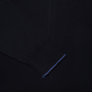 Zip-Through Cardigan in Silk & Cotton - Navy | Andrea Kosta