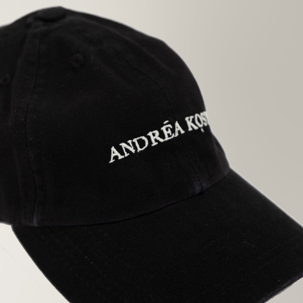 Garment-Dyed AK Branded Cap - Black | Andrea Kosta