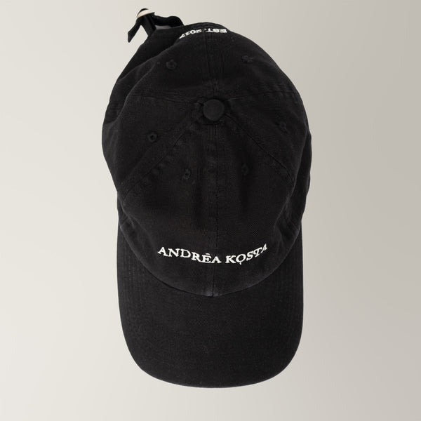 Garment-Dyed AK Branded Cap - Black | Andrea Kosta