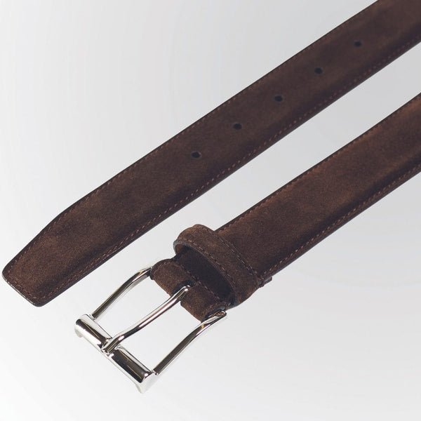 Crockett & Jones - Dark Brown Suede Belt - Dark Brown | Andrea Kosta