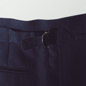 Linen Bermuda Shorts - Navy | Andrea Kosta