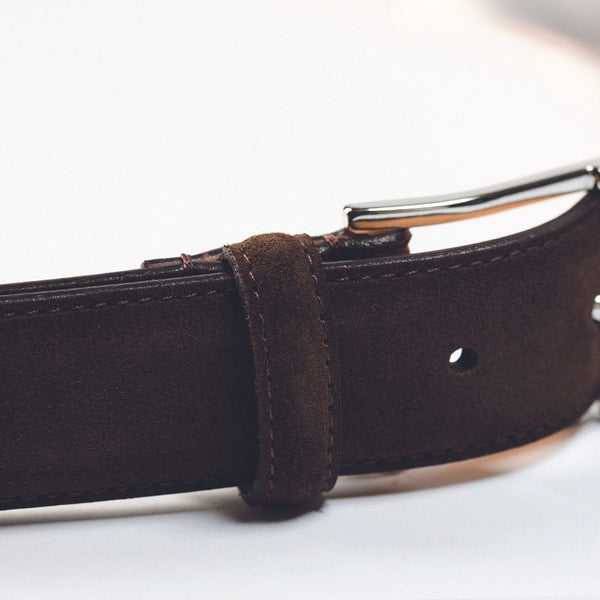 Crockett & Jones - Dark Brown Suede Belt - Dark Brown | Andrea Kosta