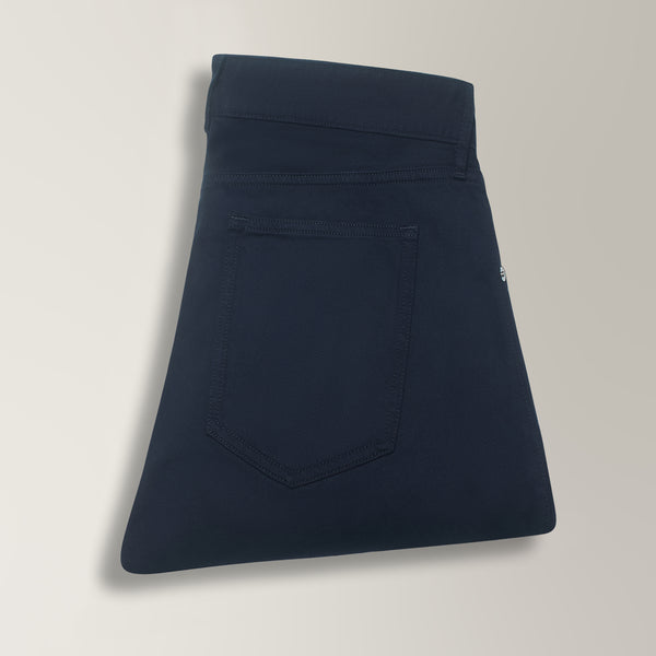 5 Pocket Slim Fit Trousers in Cotton - Navy | Andrea Kosta 