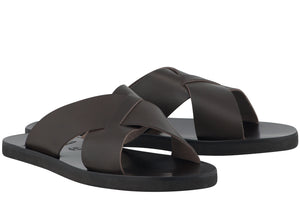 Ancient Greek Sandals - Bios in leather - 
Brown | Andrea Kosta 