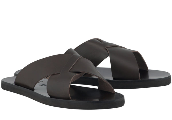 Ancient Greek Sandals - Bios in leather - 
Brown | Andrea Kosta 