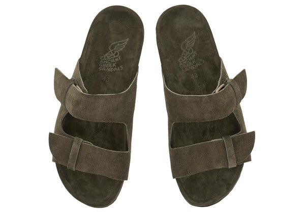 Ancient Greek Sandals - Diogenis in suede - Olive | Andrea Kosta 