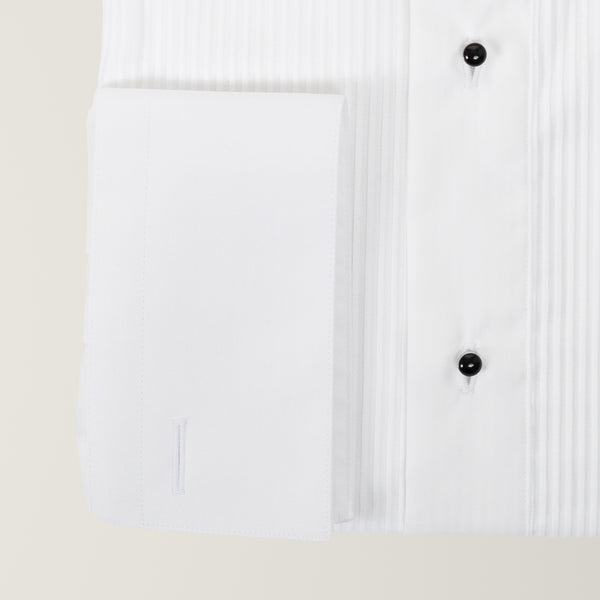 Bib Front Shirt in Cotton - White | Andrea Kosta