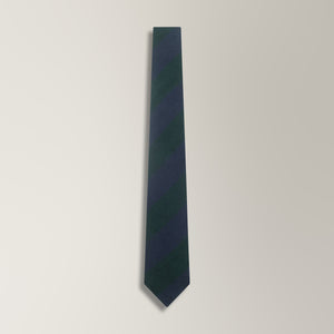 Bold Stripe Tie in Shantung Silk - Navy & Green | Andrea Kosta