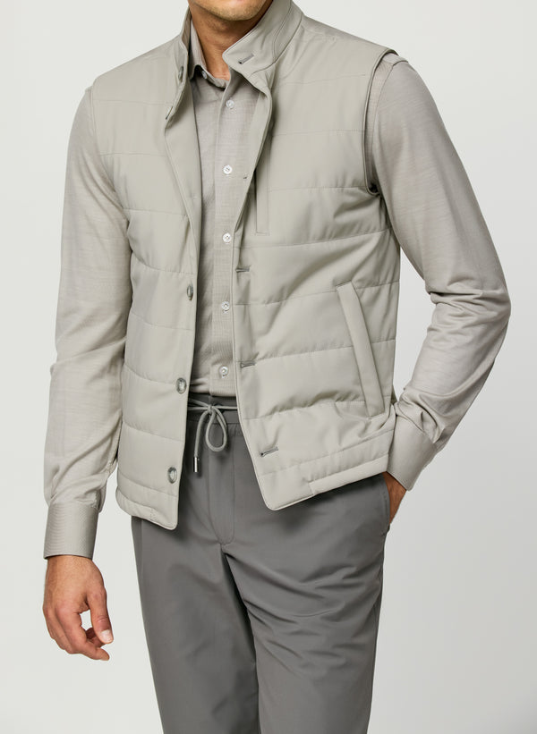Gilet in Water Repellent Technical - Bone | Andrea Kosta 