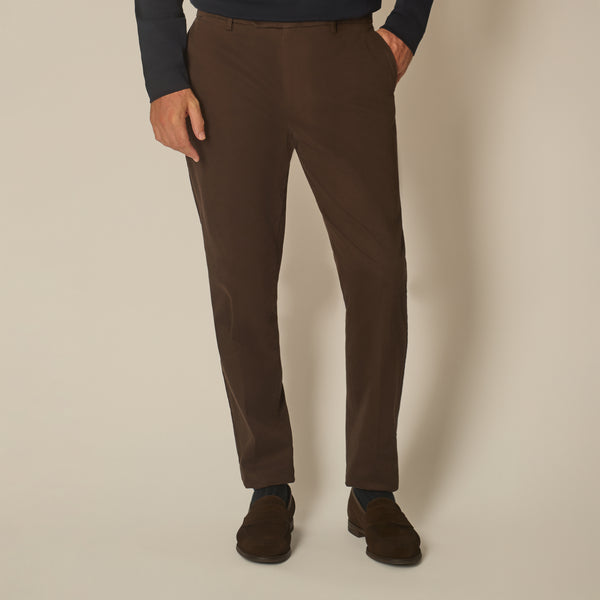 Chinos in Brushed Cotton - Brown | Andrea Kosta