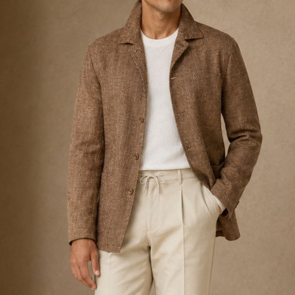 Camel Basketweave Blazer