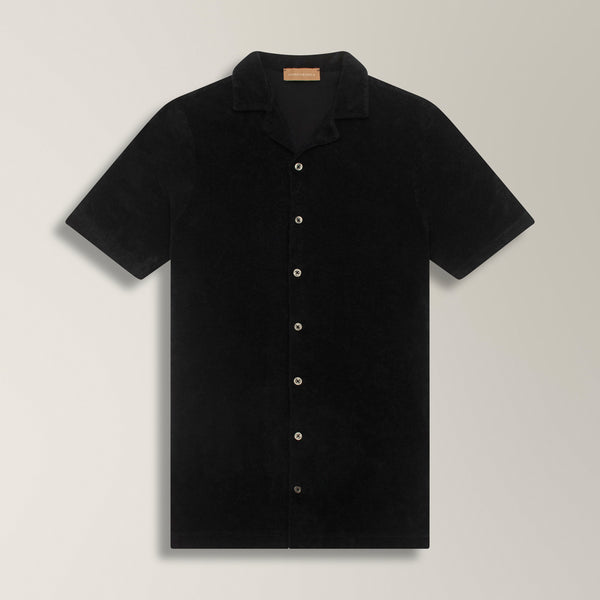 Camp Collar Shirt in Towel - Navy | Andrea Kosta