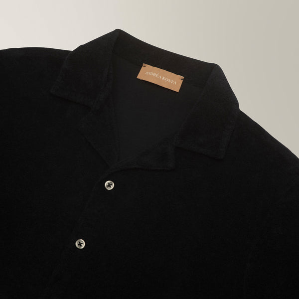 Camp Collar Shirt in Towel - Navy | Andrea Kosta