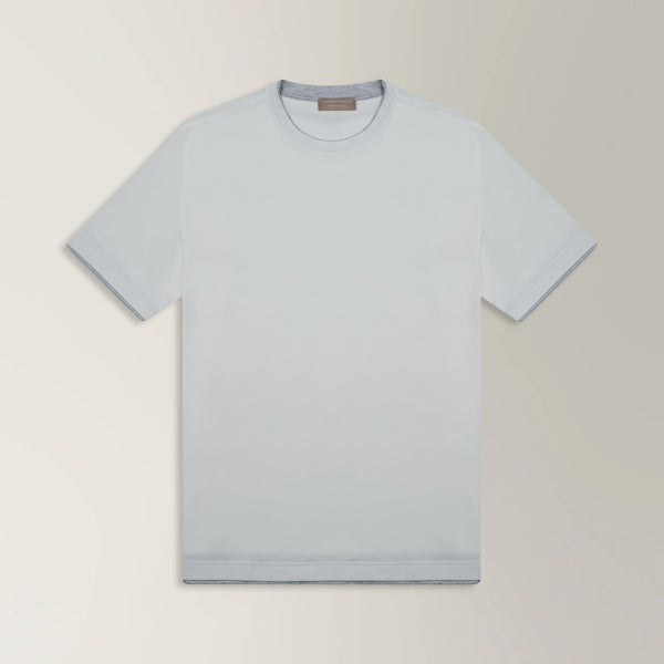 Contrast Trim T-shirt in Cotton - White | Andrea Kosta 