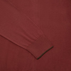 Zip-Through Cardigan in Cotton & Silk - Cherry | Andrea Kosta