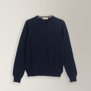 Crew Neck Jumper - Merino Wool - Navy | Andrea Kosta