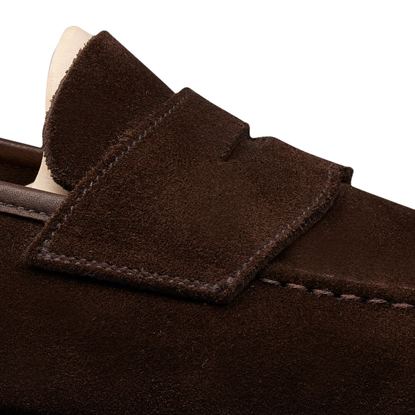 Crockett & Jones - Harvard 2 Penny Loafer in Suede - Dark Brown | Andrea Kosta