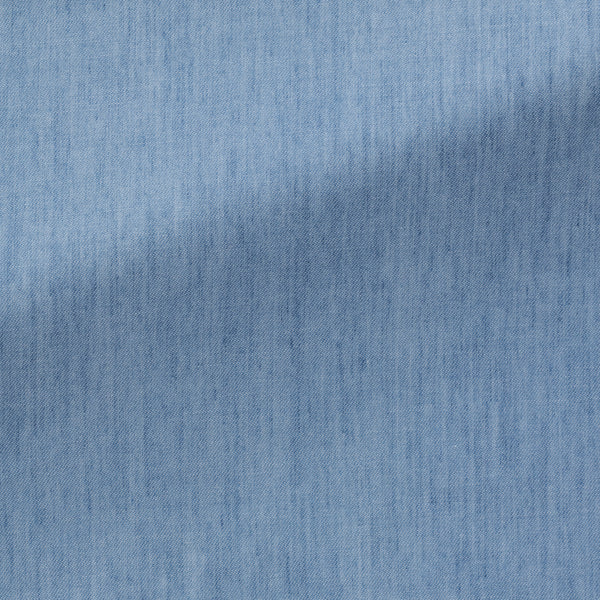Faded Blue Light Washed Cotton Denim Twill Shirt | Andrea Kosta