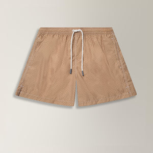 Floral Print Swim Shorts in Polyester - Brown | Andrea Kosta